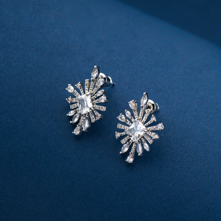 Petite Rectangular Round and Baguette Diamond Stud Earrings – Nicole Rose  Fine Jewelry